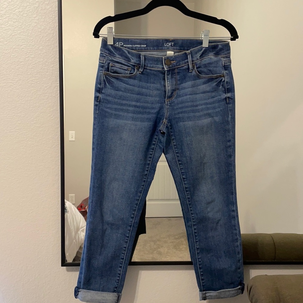 Loft 4p modern cuff crop jean